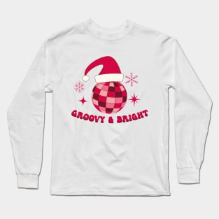 Groovy and Bright Christmas Santa Disco Ball Long Sleeve T-Shirt